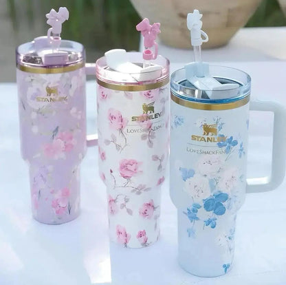 Flower Design Stanley Stainless Steel Water Tumbler 1200 ml