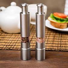 Salt and Pepper Grinder Gourmet Original Pump and Stainless Steel One Hand Operation Grind Herb or Spice Cooking Gadgets Grinder - Deliverrpk