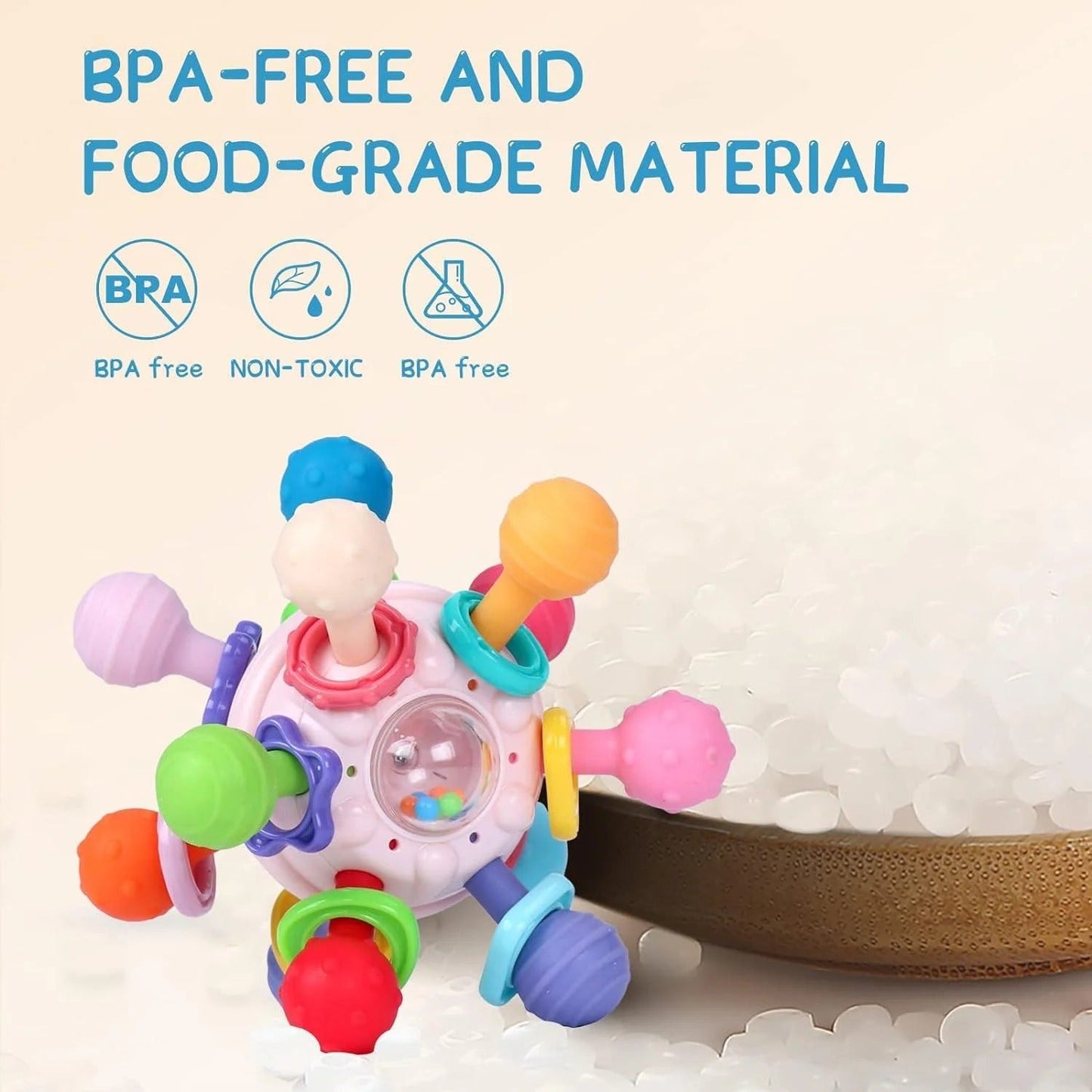 Safe Silicone Baby Teether 0–12 Months