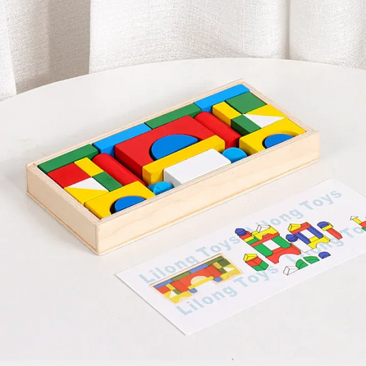 Classic Wooden Building Blocks - 26 Piece Set | 2025-9