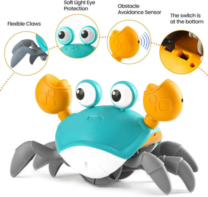 Interactive Electric Crawling Crab Toy with Lights & Music | Rechargeable