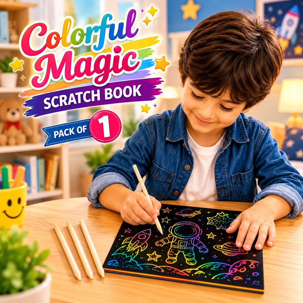 Magic Scratch Art Notebook Set for Kids