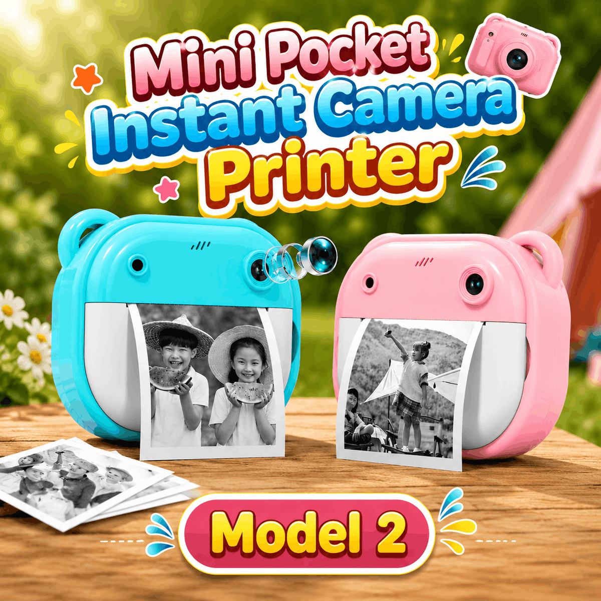 Children's photo printer with cartoon design 