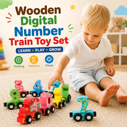 Wooden Digital Number Train Toy Set 