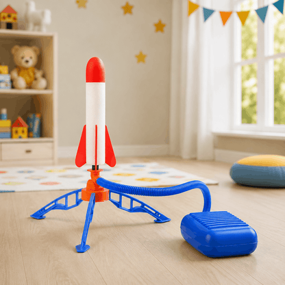 Outdoor Stomp Rocket Launcher Game with Foam Rockets for Kids