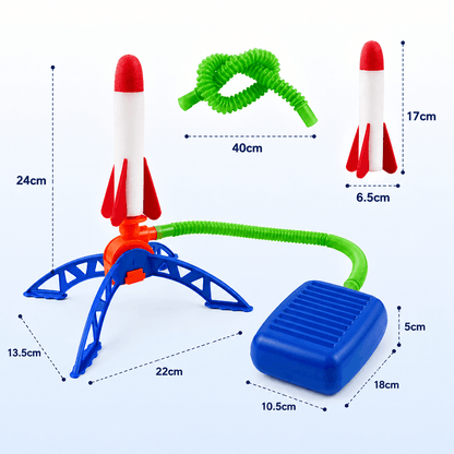 Outdoor Stomp Rocket Launcher Game with Foam Rockets for Kids