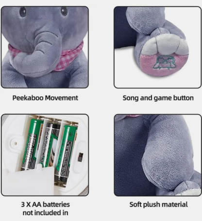 Musical Soft Peek-A-Boo Elephant Toy (Random Color | 71830)