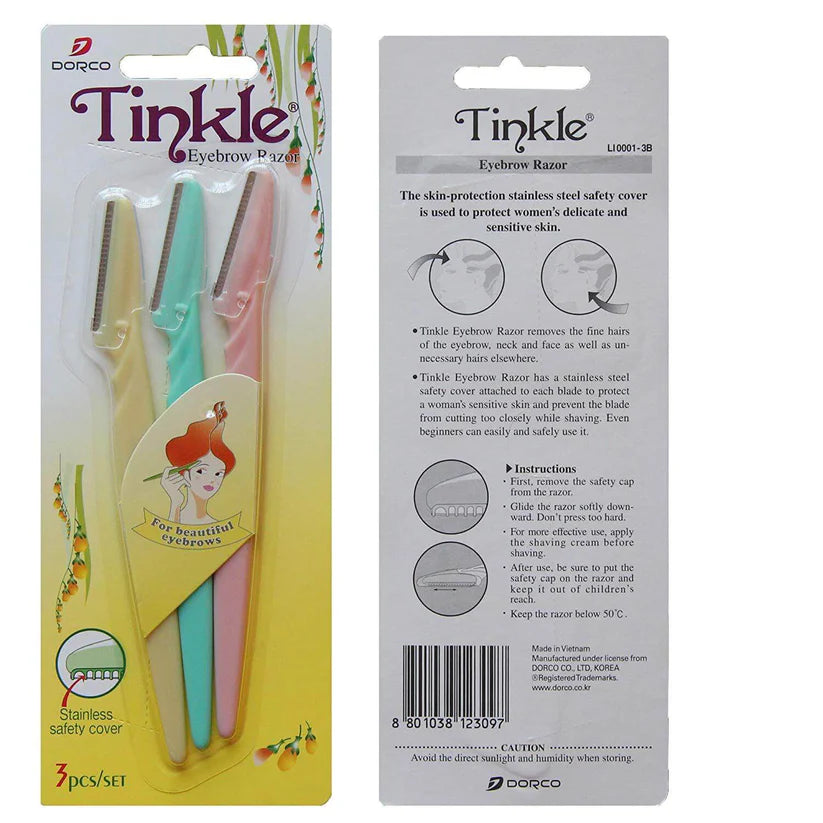 Tinkle Eyebrow Razor 3 Pack, Eyebrow Face Hair Removal & Shaper (3 Pieces) - Deliverrpk