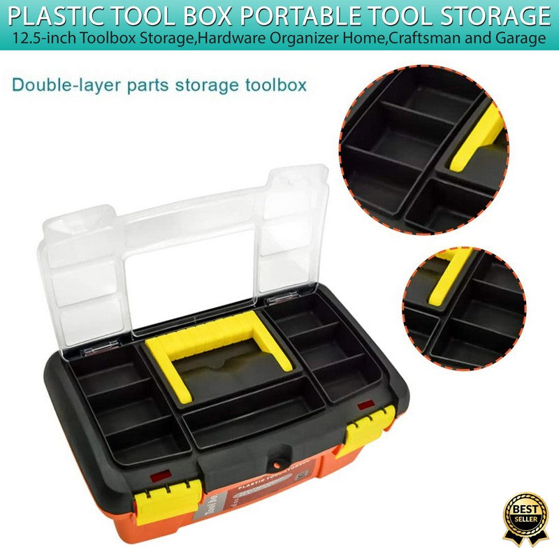 RUBIAN Heavy Duty Tool Box - 12.5 Inch - Deliverrpk