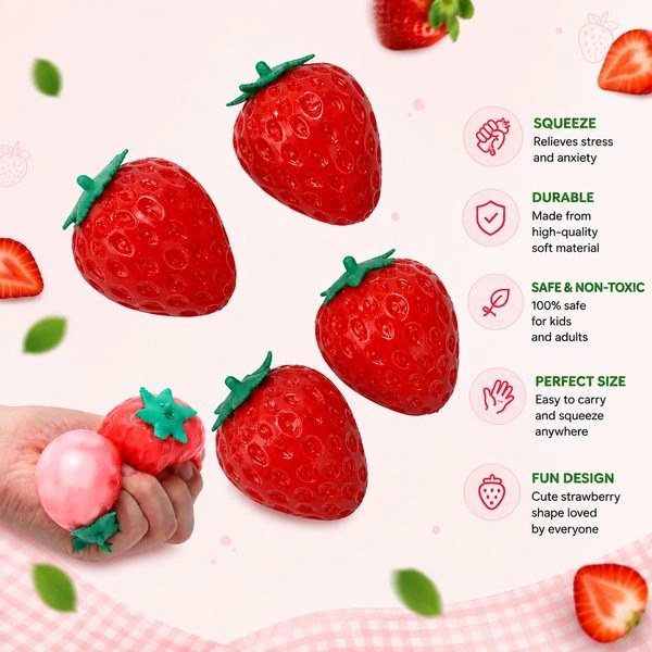 Kawaii Strawberry Squishy Fidget Stress Relief Toy
