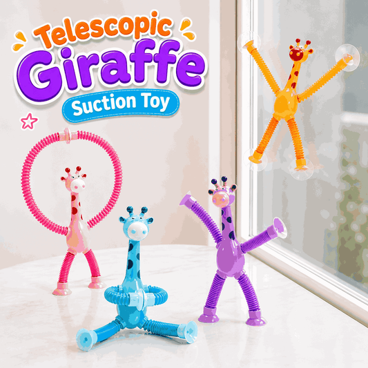Telescopic Giraffe with Suction Cup Cartoon Toy For kids