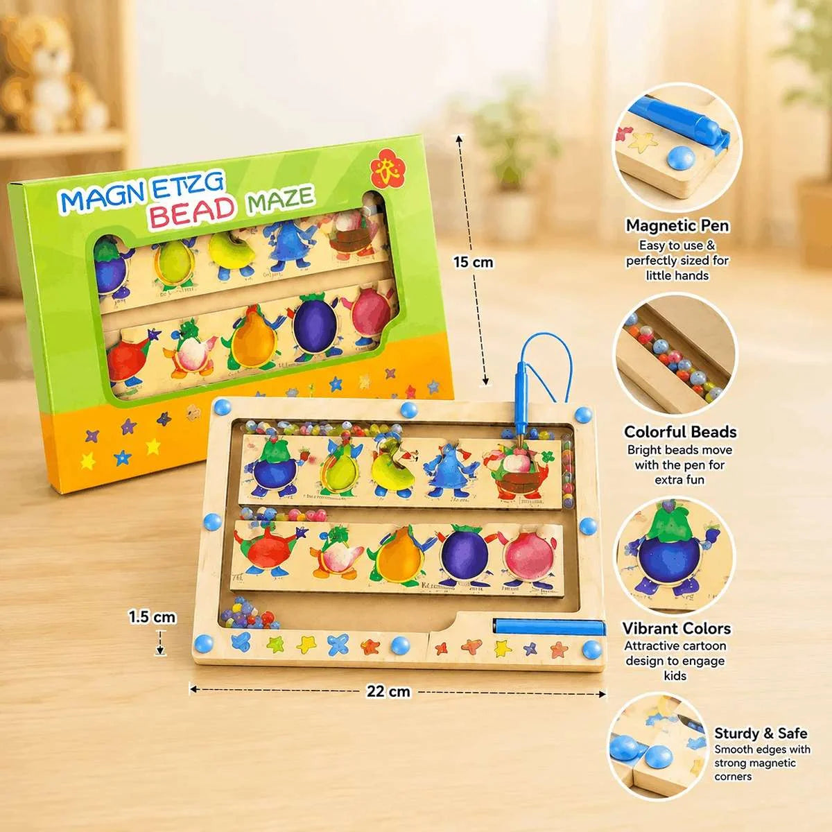 Wooden Magnetic Color Classification Maze Educational Toy for kids